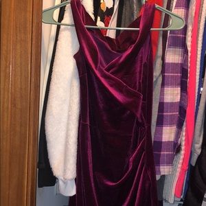 A burgundy dress